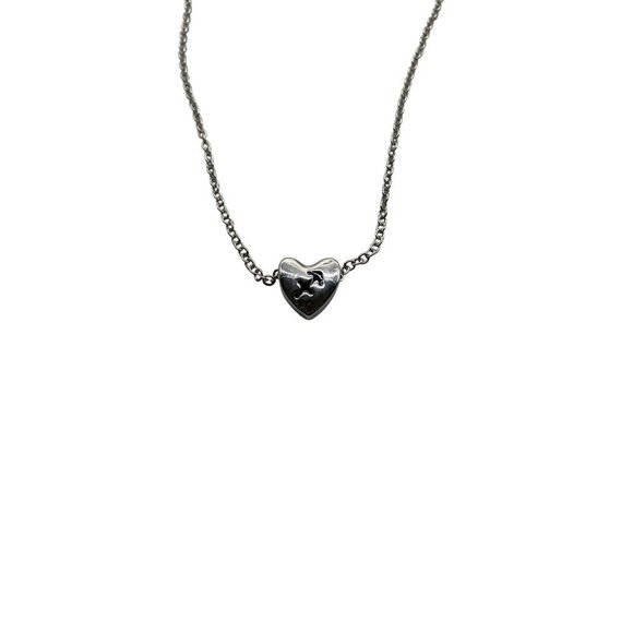 Sagittarius Constellation Heart Pendant Necklace Silver Tone Minimalist Jewelry - Picture 3 of 5